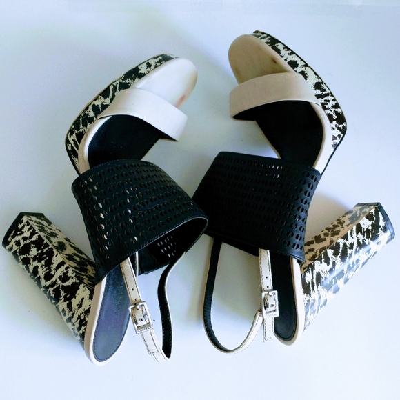 CALVIN KLEIN BREANNIE (SOFT WHITE/BLACK LEATHER) SANDALS - Picture 5 of 16